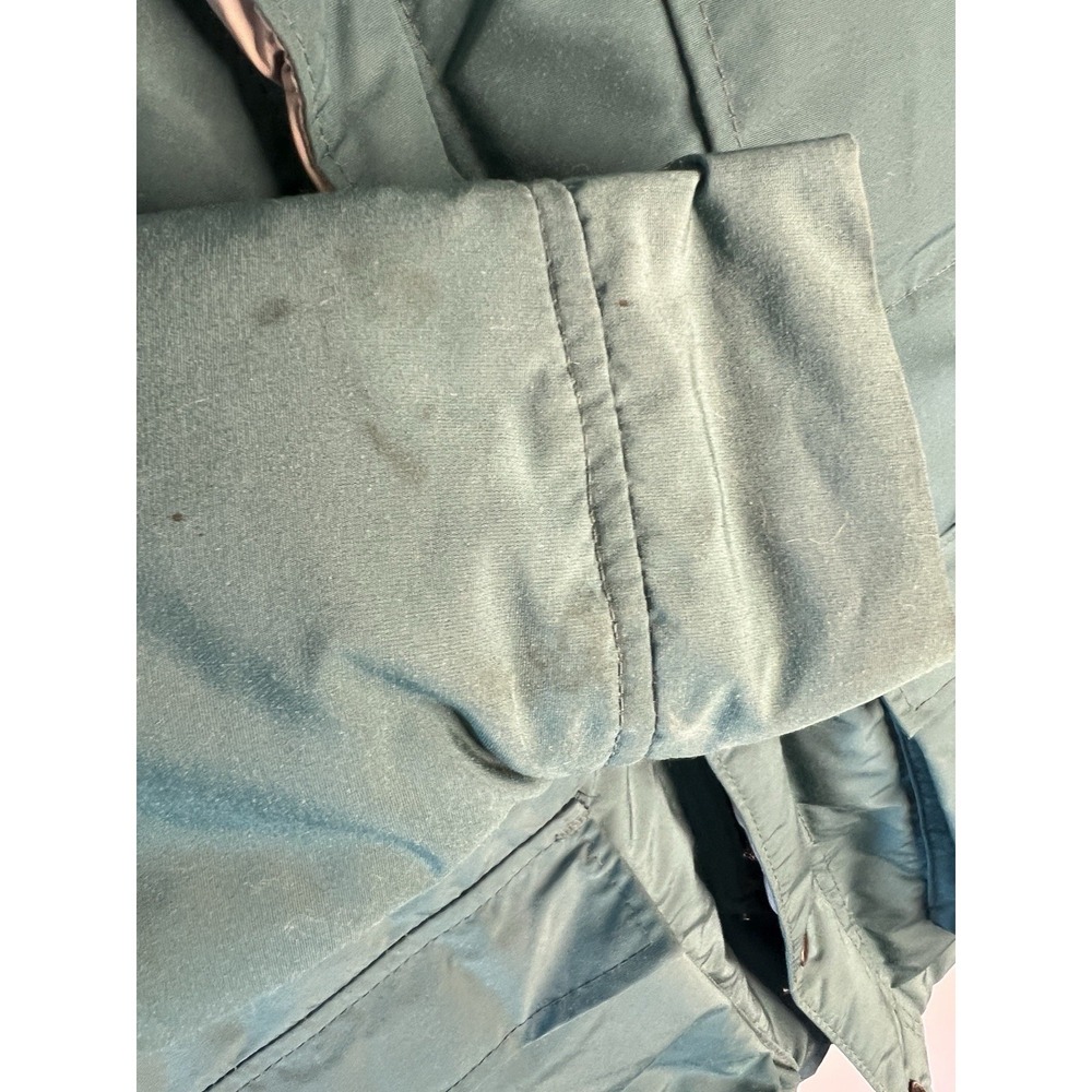 Vtg LL Bean Goose Down Puffer Coat Jacket Green Women M Hooded USA Outdoor‎ - Picture 7 of 13